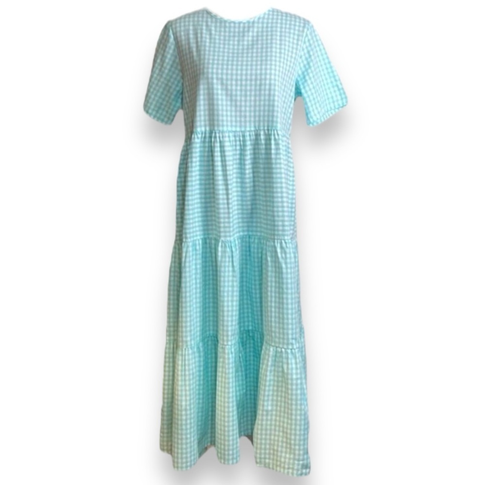 Modest Cotton Gingham Maxi Dress, Girls L/XL   / Women's 8US/ 12UK